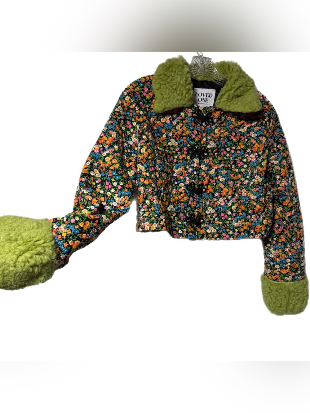 Loved One by Modern Misfits Floral Quilted Jacket Folk Art Hippie Boho Indie M - Picture 3 of 11